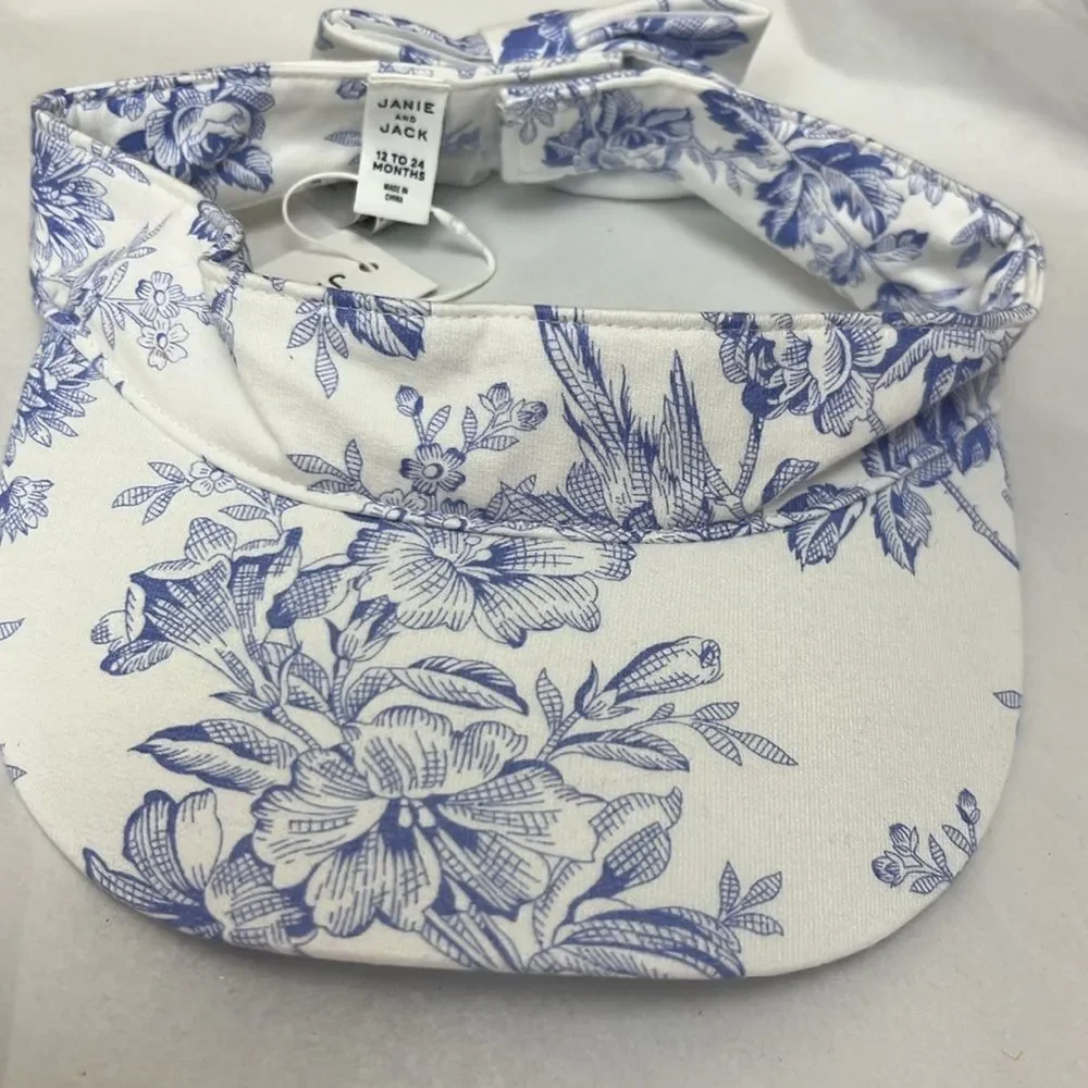 Janie and Jack 100049207 periwinkle floral toile visor NWT
